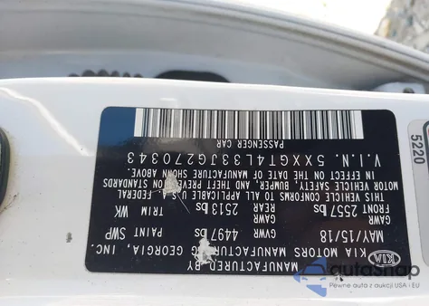 2018 Kia Optima Lx из США, поврежденный, VIN 5XXGT4L33JG270343